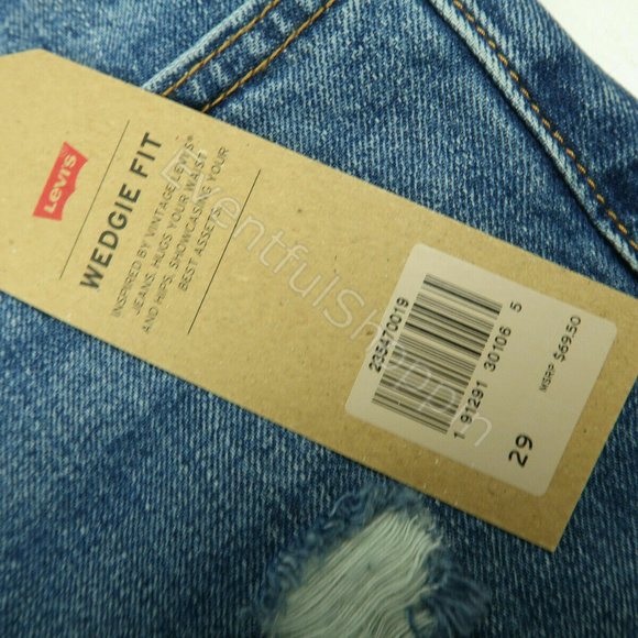 Levis Wedgie Fit High Rise Cut Off Jean Shorts - Picture 6 of 7